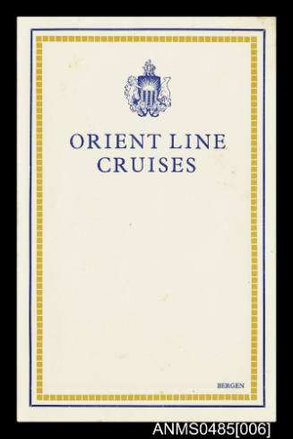 Information leaflet about Bergen by Orient Line Cruises