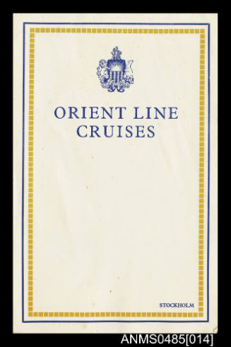 Information Leaflet for Orient Line SS ORONTES