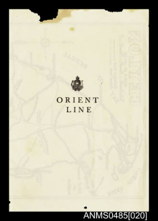 Map of Ceylon from Orient Line