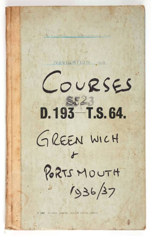 Navigation course book belonging to W.F. Cook, RAN