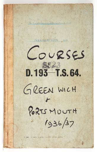 Navigation course book belonging to W.F. Cook, RAN