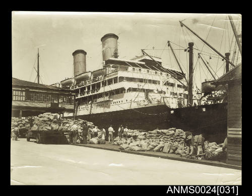 SS ORONTES with overseas mail at Port Melbourne

