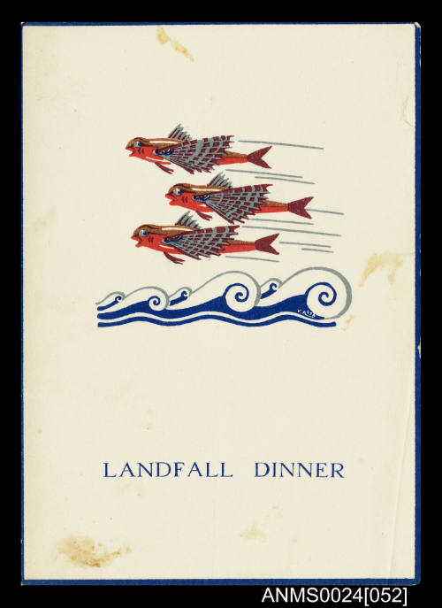 Orient Line SS ORONTES landfall dinner menu for 3 February 1936


