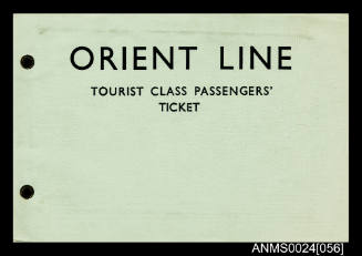 Orient Line Tourist Class Passengers' Ticket 


