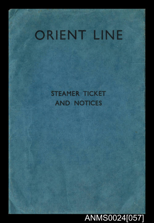 Orient Line Steamer Ticket and Notices holder

