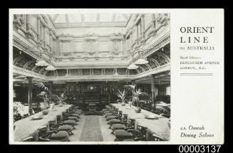 The DIning Saloon of Orient Line SS OMRAH