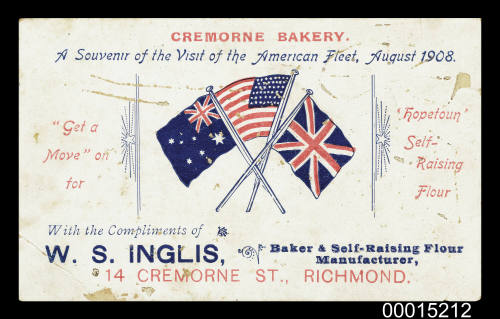 Cremorne Bakery.  A Souvenir of the Visit of the American Fleet, August 1908