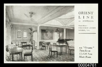 Orient Line to Australia ... SS OTRANTO, twin-screw 12,124 tons, Music Room