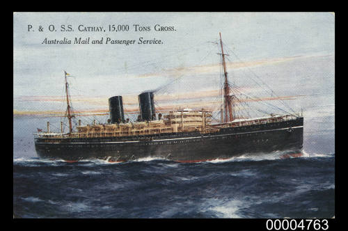 P&O SS CATHAY 5,000 Tons Gross. Australia Mail and Passenger Service