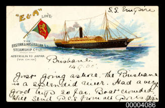 E & A Line. The Eastern & Australian Steamship Co. Ltd. Australia to Japan (Via China)