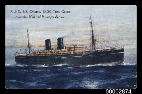 P&O SS CATHAY 5,000 Tons Gross. Australia Mail and Passenger Service