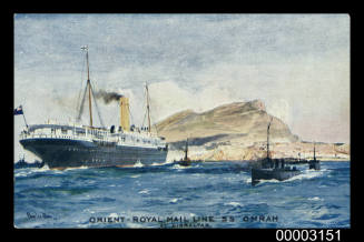 Orient - Royal Mail Line SS OMRAH at Gibraltar