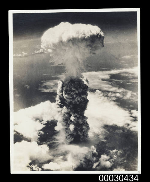 Mushroom cloud of the Atomic Bomb over Nagasaki, Japan, 9 August 1945