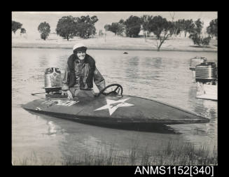 Hydroplane TYPHOON Stationary near river bank