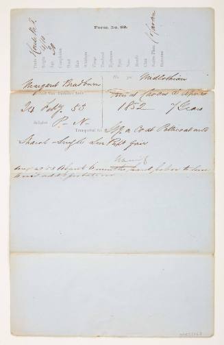 Official Convict Record for Margaret Bradburn, Form No.62
