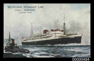 Melbourne Steamship Line TSMV DUNTROON 10,500 tons