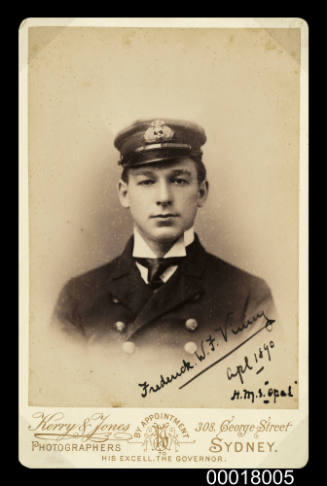 Frederick W F Vinny, April 1890, HMS OPAL