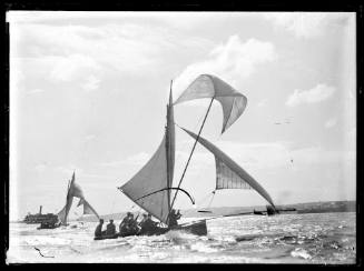 18-foot skiffs [possibly 20's on Sydney Harbour]in heavy weather , inscribed 1374