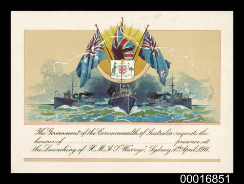 Invitation for the launch of HMAS WARREGO