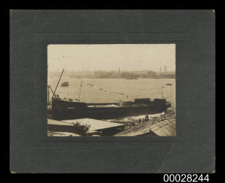 SS BENANDRA being launched at the Morrison & Sinclair Ltd slipway, Balmain