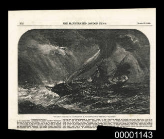 THE ASIA dismasted by a waterspout, on her passage from Port Phillip to Bombay