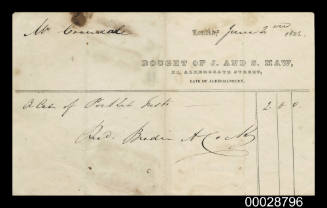 Receipt issued to Dr John Coverdale for medical instruments