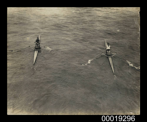 Cecil McVilly and a British sculler rowing at the 1912 Stockholm Olympic Games