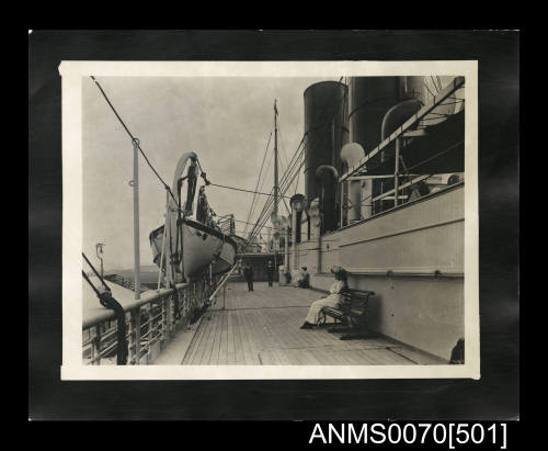 Passengers on a deck of a P&O passenger liner