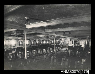 Dining hall on a P&O passenger liner