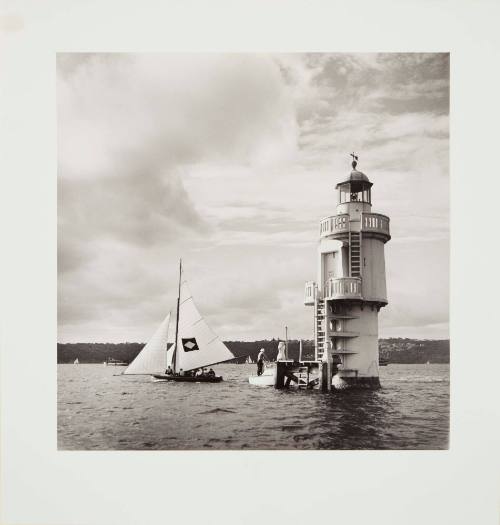 18-foot skiff and Shark Island lighthouse