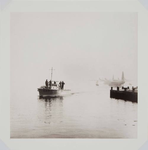 Rose Bay Flying Boat Base in winter fog