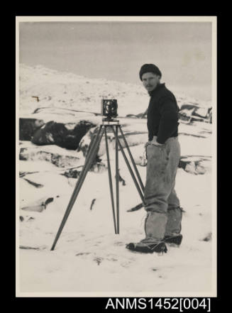 Man doing survey in Antarctica