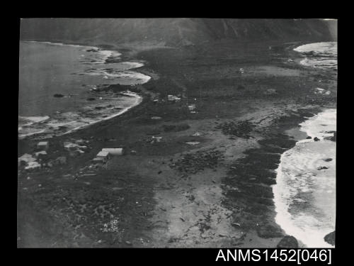 Aerial view of ANARE station in Macquarie Island