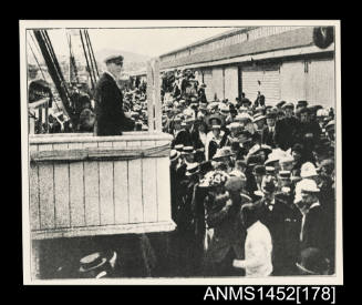 Captain John Davis overlooking crowd