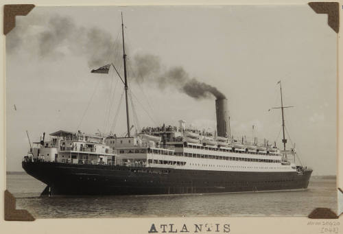 Photograph of  ATLANTIS depicting stern and starboard side of passenger ship under way at sea