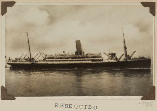 Photograph of  ESSEQUIBO depicting starboard side of cargo/passenger ship under way at sea