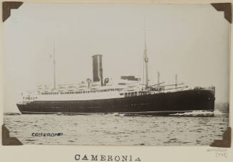 Photograph of  CAMERONIA depicting bow and starboard side of passenger ship