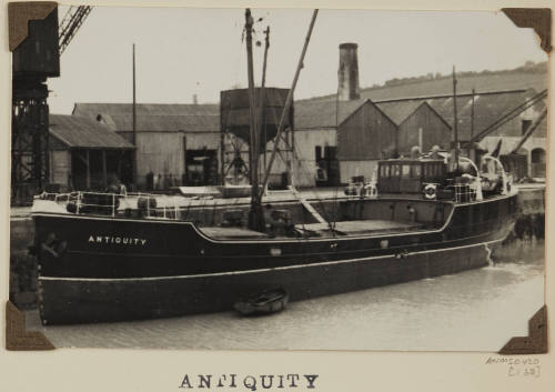 Photograph of  ANTIQUITY depicting port side of small cargo ship