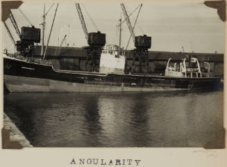 Photograph of  ANGULARITY depicting port side of small cargo ship