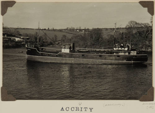 Photograph of  ACCRUITY depicting port side of small cargo ship