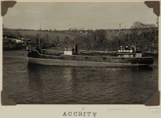 Photograph of  ACCRUITY depicting port side of small cargo ship