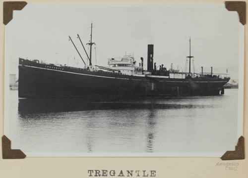 Photograph of  TREGANTLE depicting port side of cargo ship under way in harbour