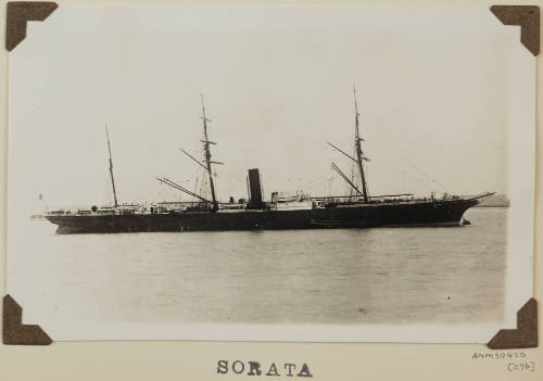 Photograph of  SORATA depicting starboard side of cargo ship