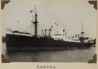 Photograph of  LAGUNA depicting bow and port side of cargo ship