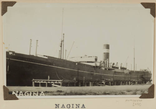 Photograph of  NAGINA depicting port side of cargo ship