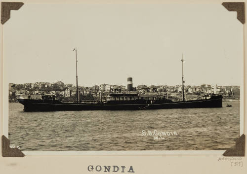 Photograph of  GONDIA depicting starboard side of cargo ship