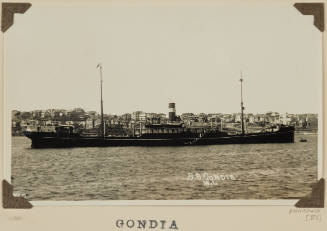 Photograph of  GONDIA depicting starboard side of cargo ship