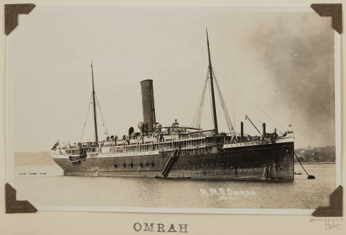 Photograph of  OMRAH depicting bow and starboard side of passenger ship