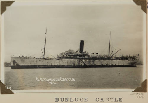 Photograph of  DUNLUCE CASTLE depicting port side of passenger/cargo ship