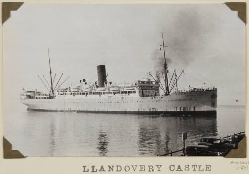 Photograph of  LLANDOVERY CASTLE depicting bow and starboard side of passenger ship